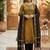 Mustard woven jacquard straight kurti dupatta with pant