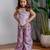 Purple embroidered banarasi co ord set