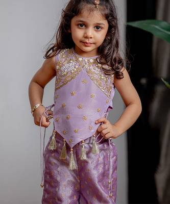 Purple embroidered banarasi co ord set 4