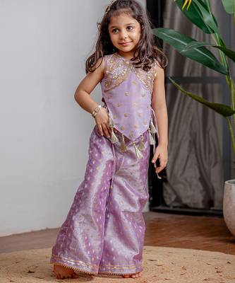 Purple embroidered banarasi co ord set 5