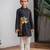 Black printed giza cotton kurta set