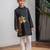Black printed giza cotton kurta set