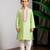 Green embroidered muslin cotton kurta set