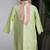 Green embroidered muslin cotton kurta set