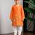 Orange embroidered dola silk angrakha kurta set