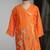 Orange embroidered dola silk angrakha kurta set