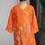 Orange embroidered dola silk angrakha kurta set