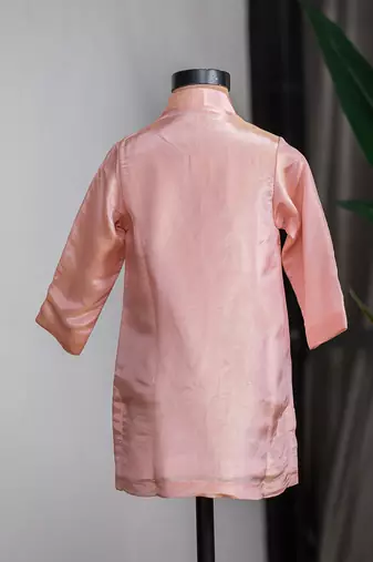 Peach embroidered cosmic silk kurta set