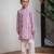Purple embroidered chanderi kurta set