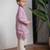Purple embroidered chanderi kurta set