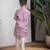 Purple embroidered chanderi kurta set