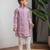 Purple embroidered chanderi kurta set