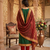 Green woven jaquard straight kurti dupatta with pant