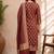 maroon silk blend 3pcs Unstitched dress material with floral boota zari work .