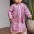 Purple banarasi attached jacket kurta set