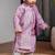 Purple banarasi attached jacket kurta set
