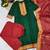 Green woven jaquard straight kurti dupatta with pant