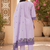 Lavendar handwoven jamdani kurti with dupatta and pant