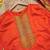 Orange woven jacquard straight kurti dupatta with pant