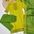 Lemon yellow woven jacquard straight kurti dupatta with pant