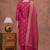 rani pink silk blend 3pcs unstiched dress material with floral booti zari work .