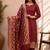 maroon silk blend 3pcs unstiched dress material with  kashi ganga ghat zari work .