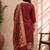 maroon silk blend 3pcs unstiched dress material with  kashi ganga ghat zari work .