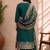 bottle green silk blend 3pcs unstiched dress material with  kashi ganga ghat zari work .