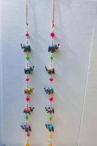 handmade multicolor elephant hanging for home decor pack of 2