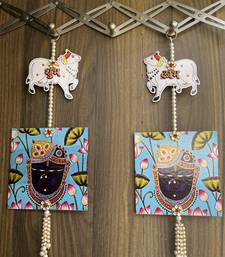 shubh labh cow shrinath ji mdf hanging for home decor pack of 2