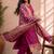 rani pink silk blend 3pcs unstiched dress material with  kashi ganga ghat zari work .