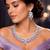Purple Teardrop CZ Bridal Jewelry Set, Lavender Crystal Necklace Earrings, Prom Formal Evening