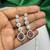 Purple Teardrop CZ Bridal Necklace & Earrings Set, Rhodium Plated Wedding Jewelry