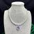 Purple Teardrop CZ Bridal Necklace & Earrings Set, Rhodium Plated Wedding Jewelry