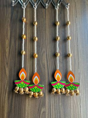 traditional diya gota ball hanging for festive decor pack of 4 1