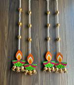 traditional diya gota ball hanging for festive decor pack of 4
