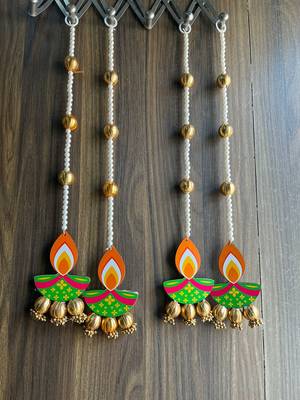 traditional diya gota ball hanging for festive decor pack of 4 2