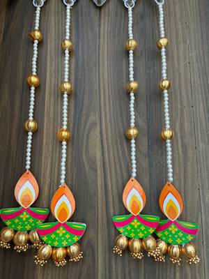 traditional diya gota ball hanging for festive decor pack of 4 4