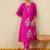 Floral Embroidered Square Neck Gotta Patti A-Line Kurta With Trousers
