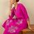 Floral Embroidered Square Neck Gotta Patti A-Line Kurta With Trousers