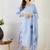 Women Floral Printed Regular Patchwork Linen Kurta with Trousers & Dupatta