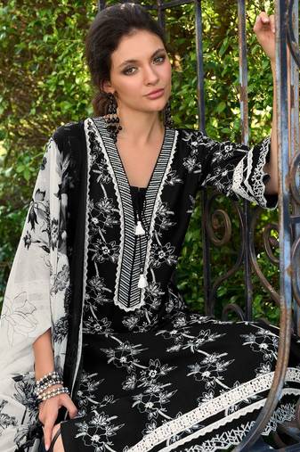 women floral embroidered regular thread work  cotton kurta set