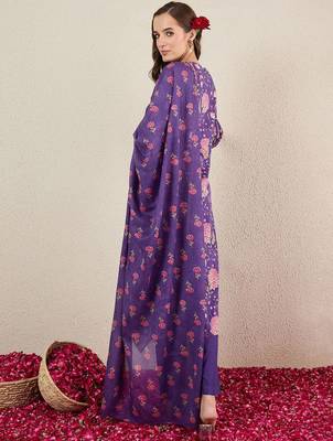 Women Floral Printed Cotton Kurta with Trousers & Dupatta 4