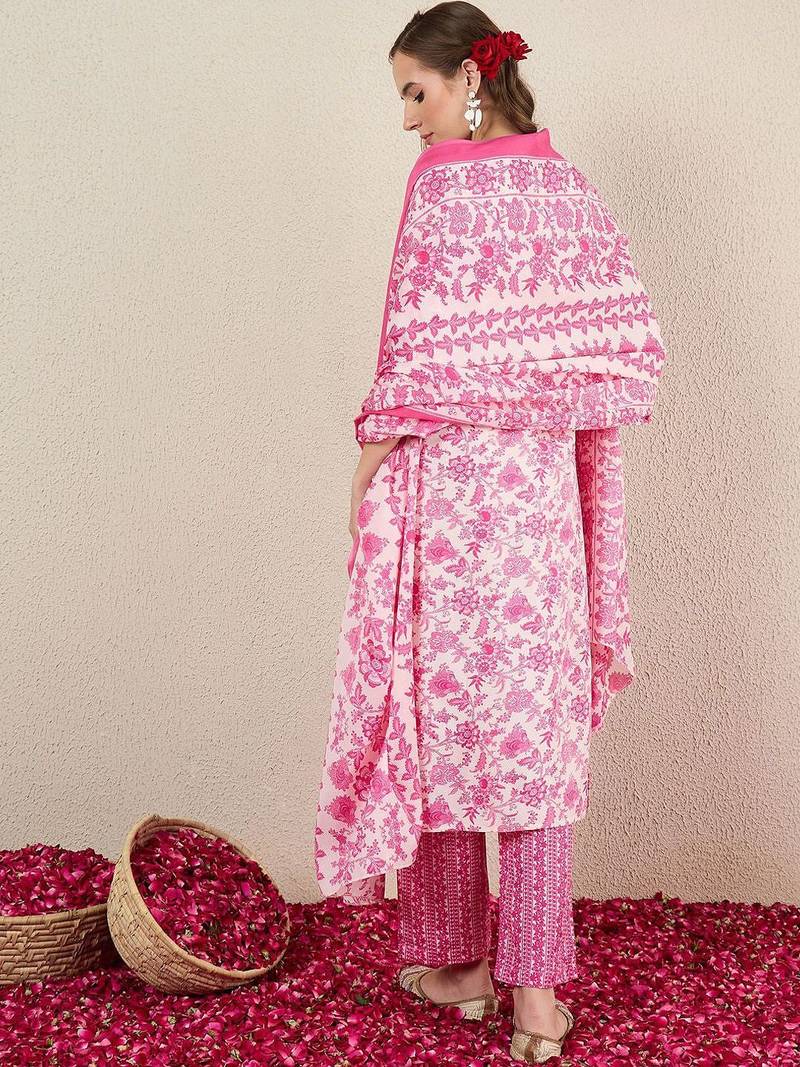 Women Floral Printed Kurta with Trousers & Dupatta