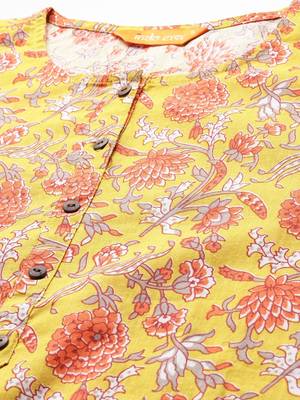 Floral Printed Pure Cotton Kurta with Trousers & With Dupatta 2