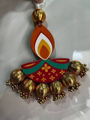 handmade diya gota ball hanging for home decor pack of 2 1