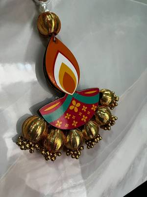 handmade diya gota ball hanging for home decor pack of 2 2