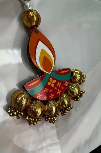 handmade diya gota ball hanging for home decor pack of 2