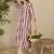 Floral Screen Printed Notch Neck A-Line Pure Cotton Kurta With Trousers