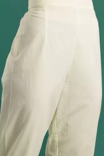 Floral Printed Beads & Stones Pure Cotton Kurta With Trousers & Dupatta